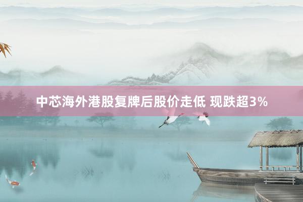 中芯海外港股复牌后股价走低 现跌超3%